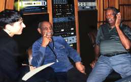Benny Carter, sax great with Ray Brown, bass legend at Conway Studios, LA 1996
